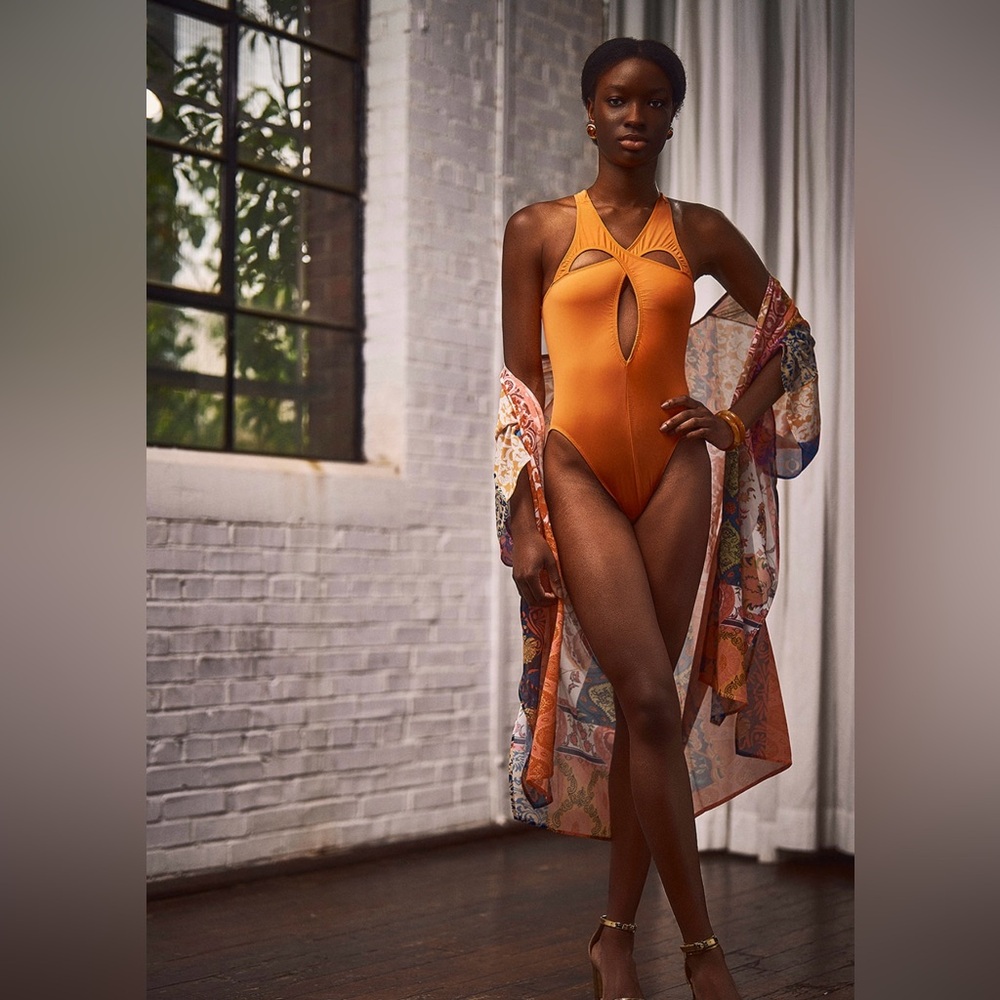 Vibrant Orange One-Piece Swimsuit